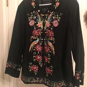 Avanti Embroidered suede jacket jacket